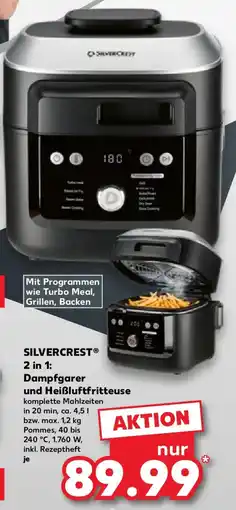 Kaufland SILVERCREST 2 in 1: Dampfgarer und Heißluftfritteuse Angebot