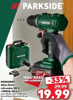 Kaufland PARKSIDE Akku-Bohrschrauber 20 V »PBSSA 20-Li« Angebot