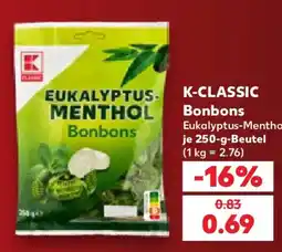 Kaufland K-CLASSIC Eukalyptus-Menthol Bonbons Angebot