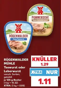 Kaufland RÜGENWALDER MÜHLE Teewurst oder Leberwurst Angebot