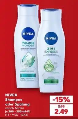 Kaufland NIVEA Shampoo oder Spülung Angebot