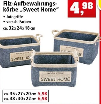 Thomas Philipps Filz Aufbewahrungskörbe ,,Sweet Home" Angebot