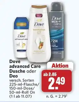 Combi Dove advanced Care Dusche oder Deo Angebot