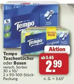 Combi Tempo Taschentücher oder Boxen Angebot