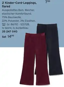 Tchibo 2 Kinder-Cord-Leggings, flared Angebot