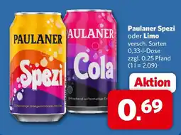 Combi Paulaner Spezi oder Limo Angebot
