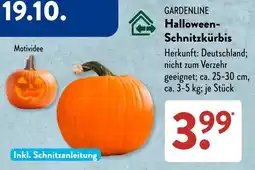 Aldi Süd GARDENLINE Halloween-Schnitzkürbis Angebot