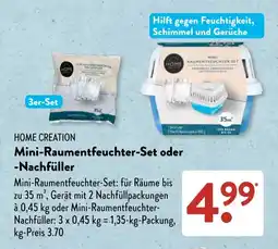 Aldi Süd HOME CREATION Mini-Raumentfeuchter-Set oder -Nachfüller Angebot