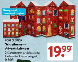 Aldi Süd HOME CREATION Schreibwaren-Adventskalender Angebot