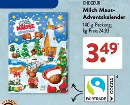 Aldi Süd CHOEUR Milch Maus-Adventskalender Angebot