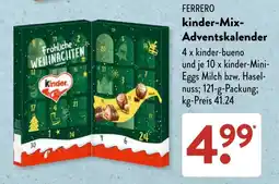 Aldi Süd FERRERO kinder-Mix-Adventskalender Angebot