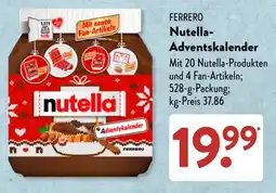 Aldi Süd FERRERO Nutella-Adventskalender Angebot