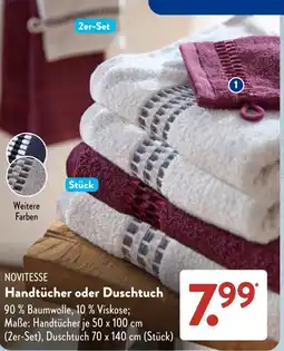 Aldi Süd NOVITESSE Handtücher oder Duschtuch Angebot