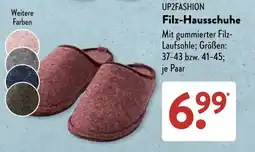 Aldi Süd UP2FASHION Filz-Hausschuhe Angebot