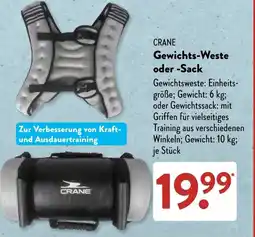 Aldi Süd CRANE Gewichts-Weste oder -Sack Angebot