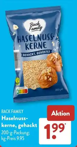 Aldi Süd BACK FAMILY Haselnuss-kerne, gehackt Angebot