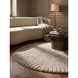 Netto Marken-Discount Hochflorteppich Organische Bögen mit 3D-Effekt Beige 200x200 cm Waschbar Angebot