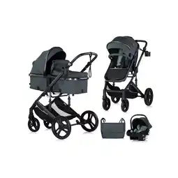 Netto Marken-Discount Chipolino Kinderwagen 3 in 1 Amore Babyschale Adapter Wickeltasche Fußabdeckung tuerkis Angebot