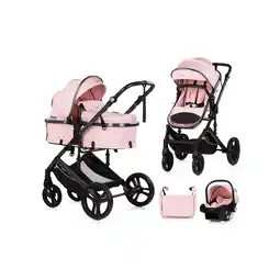 Netto Marken-Discount Chipolino Kinderwagen 3 in 1 Amore Babyschale Adapter Wickeltasche Fußabdeckung rosa pink Angebot