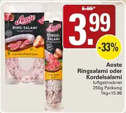 WEZ Aoste Ringsalami oder Kordelsalami Angebot