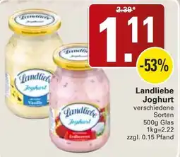 WEZ Landliebe Joghurt Angebot