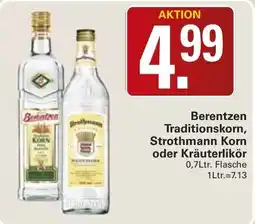 WEZ Berentzen Traditionskorn, Strothmann Korn oder Kräuterlikör Angebot