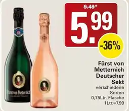 WEZ Fürst von Metternich Deutscher Sekt Angebot