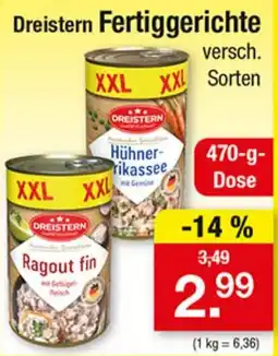 Zimmermann Dreistern Fertiggerichte Angebot