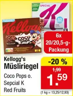 Zimmermann Kellogg's Müsliriegel Coco Pops o. Sepcial K Red Fruits Angebot