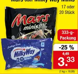 Zimmermann Mars minis oder Milky Way Minis Angebot