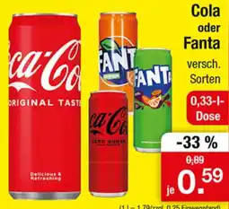 Zimmermann Cola oder Fanta Angebot