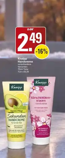 WEZ Kneipp Handcreme Angebot