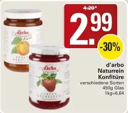 WEZ d'arbo Naturrein Konfitüre Angebot