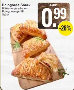 WEZ Bolognese Snack Blätterteigtasche mit Bolognese gefüllt Angebot