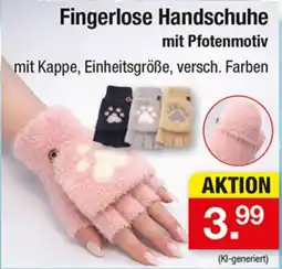 Zimmermann Fingerlose Handschuhe mit Pfotenmotiv Angebot