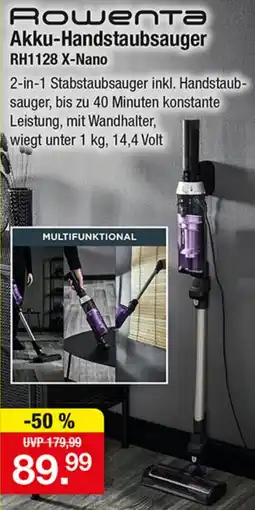 Zimmermann Rowenta Akku-Handstaubsauger RH1128 X-Nano Angebot