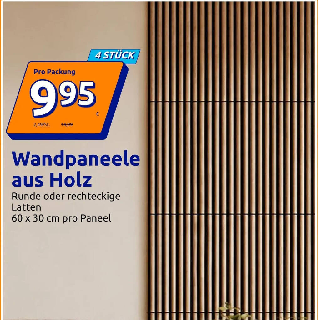 Wandpaneele aus Holz Angebot bei Action