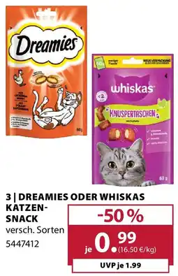 Dehner Dreamies oder whiskas katzensnack Angebot