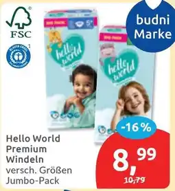 Budni Hello World Premium Windeln Angebot