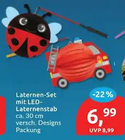 Budni Laternen-Set mit LED-Laternenstab Angebot