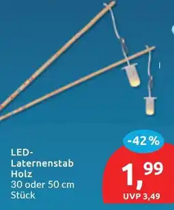 Budni LED-Laternenstab Holz Angebot
