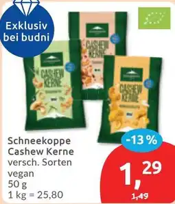 Budni Schneekoppe Cashew Kerne vegan Angebot