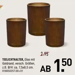 Möbel Wallach TEELICHTHALTER, Glas mit Goldrand Angebot