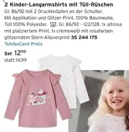 Tchibo 2 Kinder-Langarmshirts mit Tüll-Rüschen Angebot