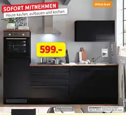 SCONTO KÜCHENZEILE Korpus/Front schwarz matt Angebot