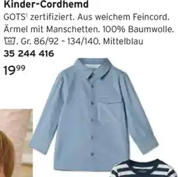 Tchibo Kinder-Cordhemd Angebot