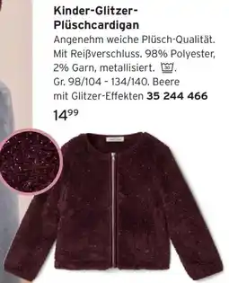 Tchibo Kinder-Glitzer Plüschcardigan Angebot