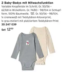 Tchibo 2 Baby-Bodys mit Mitwachsfunktion Angebot