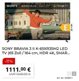 MediaMarkt SONY BRAVIA 3 II K-65XR35M2 LED TV Angebot