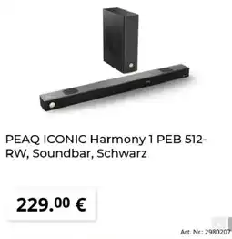 MediaMarkt PEAQ ICONIC Harmony 1 PEB 512-RW, Soundbar, Schwarz Angebot